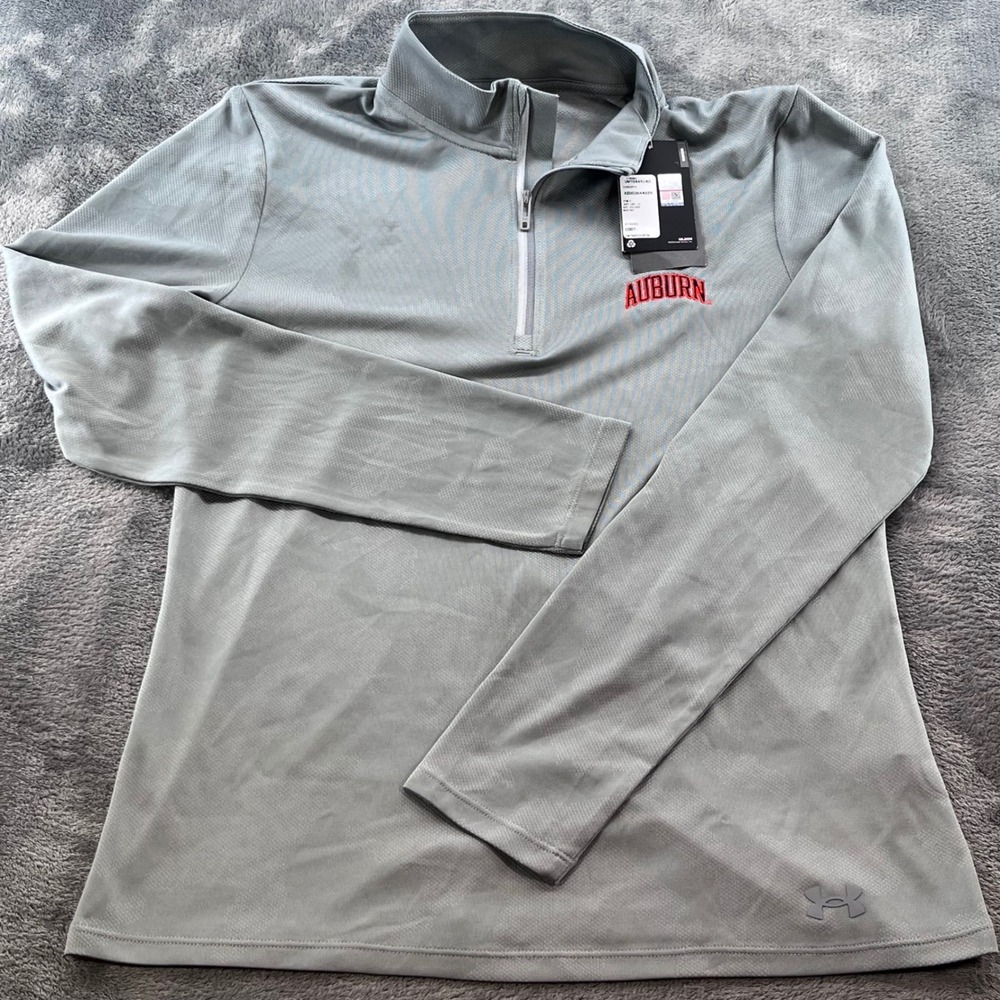 NWT Under Armour Auburn Tigers Women Gray Quarter Zip Pullover UW7044914H Medium